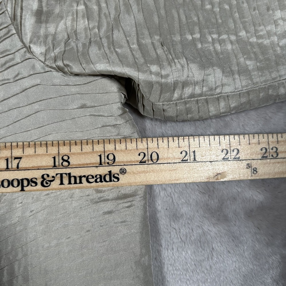 EILEEN FISHER Cardigan Jacket Woman S Gold Ribbed 100% Silk Open Front Drape New - Picture 11 of 15